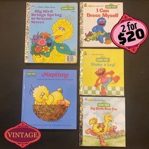 🎉2/20 Set of 5 Sesame Street Picture Books Early Reader Big Bird Elmo Stories